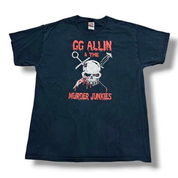 Rare 90s GG Allin & The Murder Junkies Punk Rock Band Tee Shirt Vintage XL - Picture 1 of 5